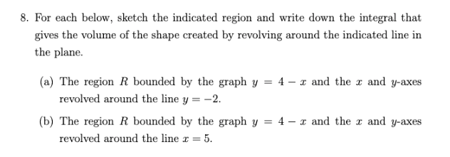 Solved For each below, sketch the indicated region and write | Chegg.com