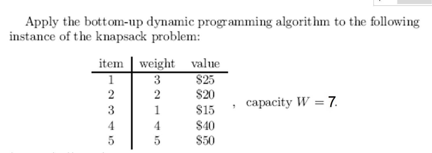 Solved Apply the bottom-up dynamic programming algorithm to | Chegg.com