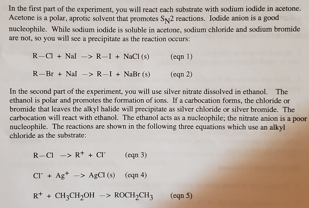 Solved 6 In The Procedure With Sodium Iodide Why Is It