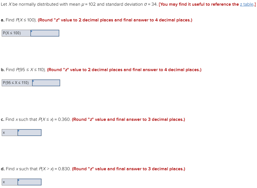 solved-let-x-be-normally-distributed-with-mean-102-and-chegg