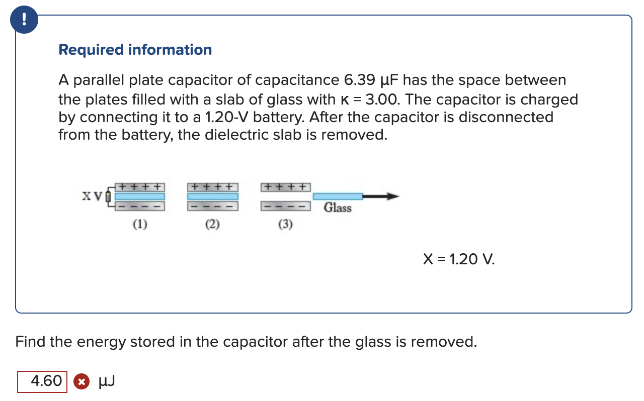 Solved Required information A parallel plate capacitor of | Chegg.com