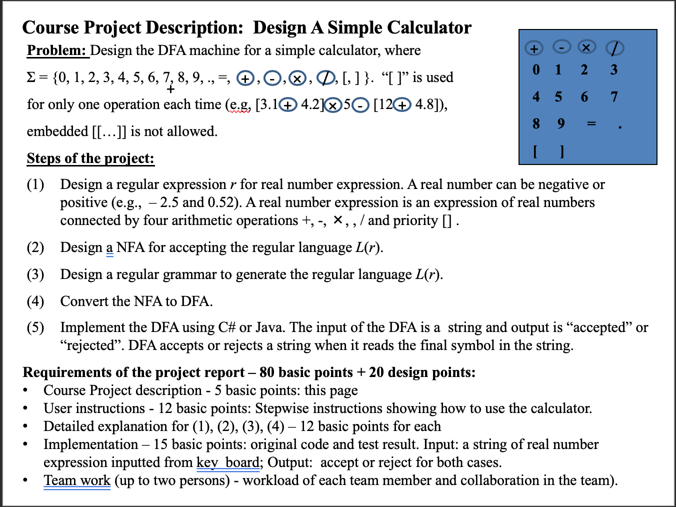 Solved Course Project Description: Design A Simple | Chegg.com