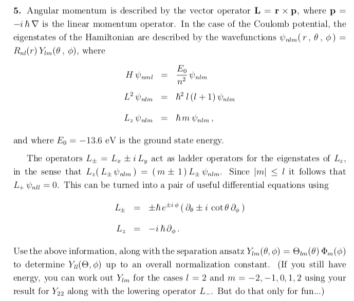 Solved 5. Angular momentum is described by the vector | Chegg.com