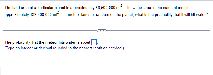 Solved The land area of a particular planet is approximately | Chegg.com