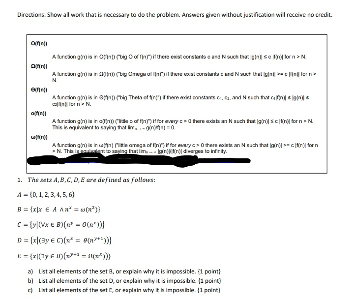 Directions Show All Work That Is Necessary To Do Chegg Com