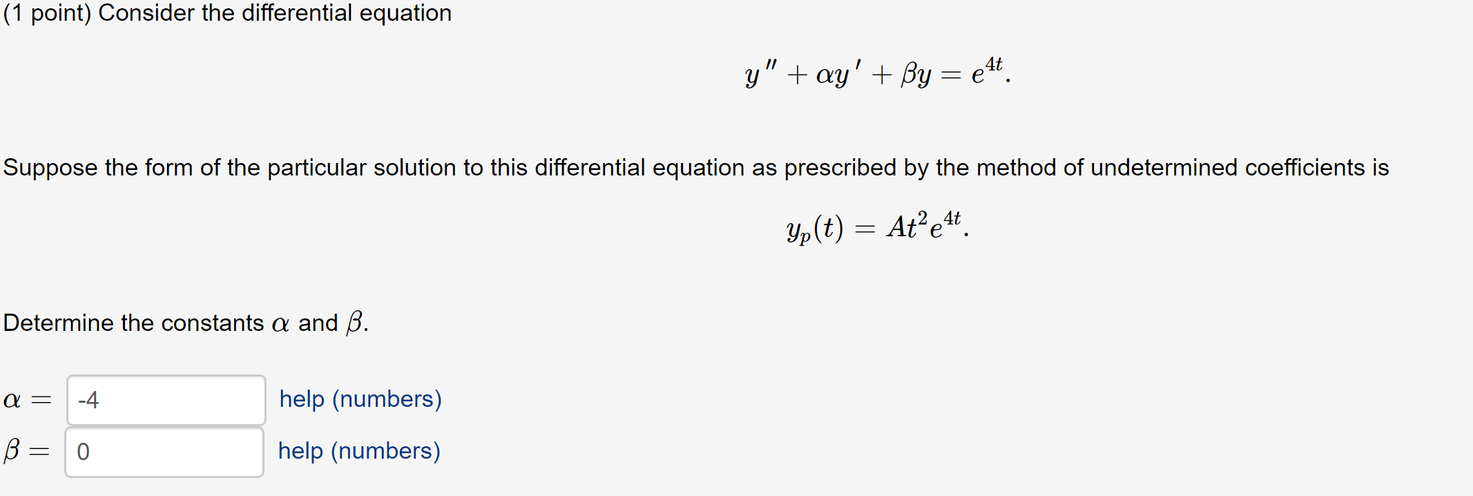 Solved 1 Point Consider The Differential Equation Y Chegg Com