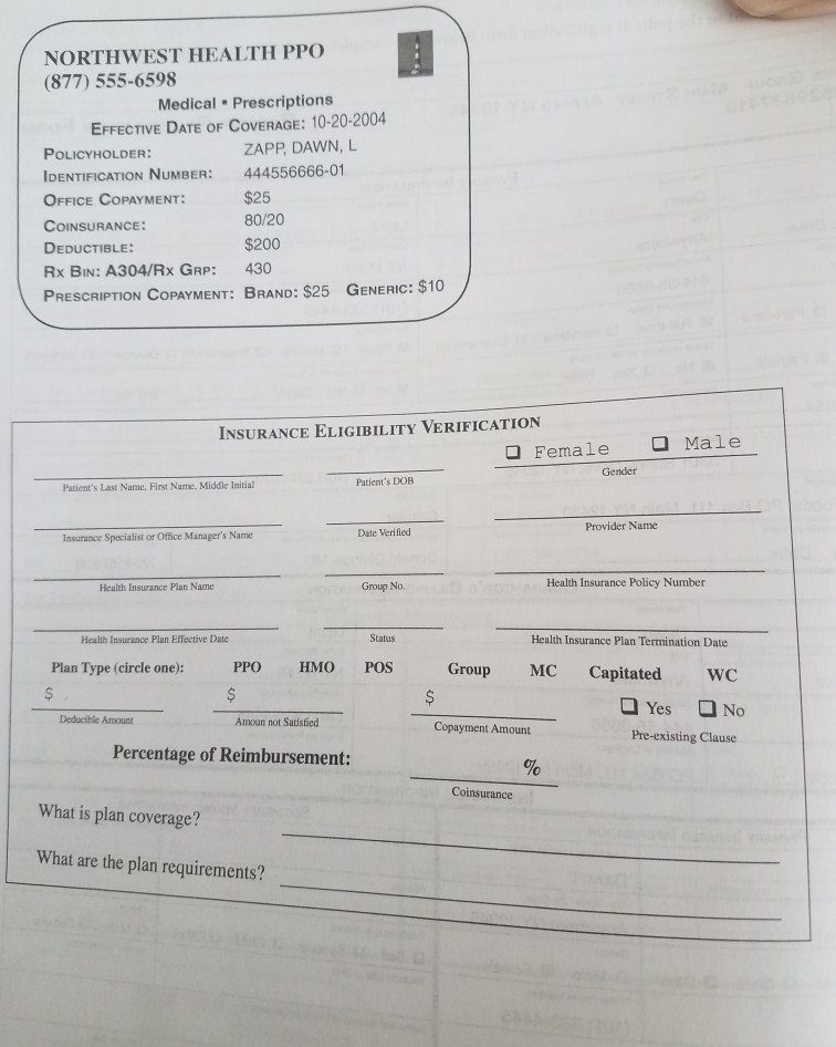 assignment 4 1 completing insurance verification forms