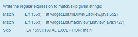 Solved Write the regular expression to match/skip given | Chegg.com