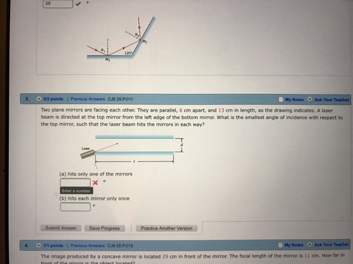 Solved Two plane mirrors are facing each other. They are