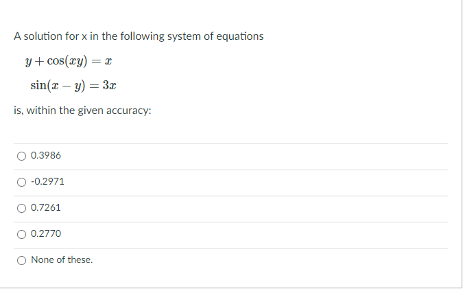 Solved Use MATLAB to solve the system of equation below and | Chegg.com