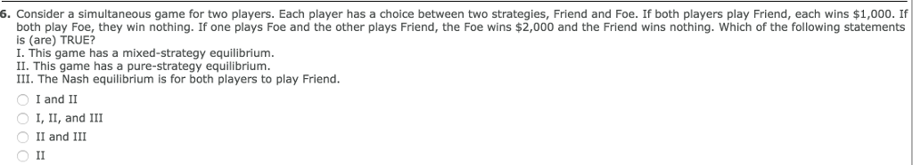 Solved Consider a simultaneous game for two players. Each | Chegg.com