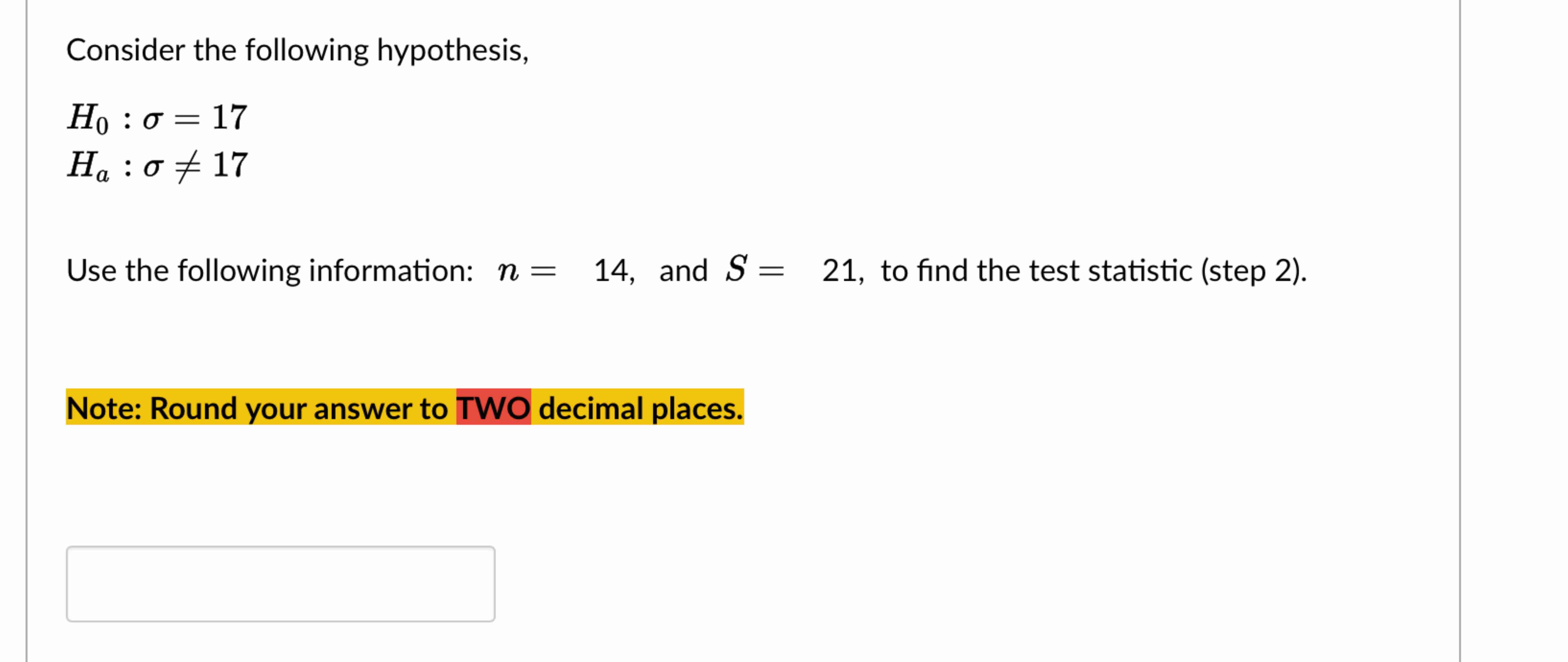 Solved Consider The Following Hypothesis H Ha Use Chegg Com