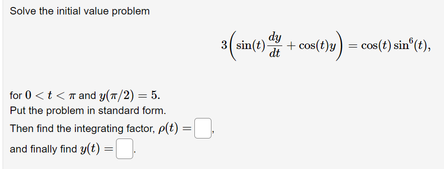 Solved Solve the initial value problem | Chegg.com