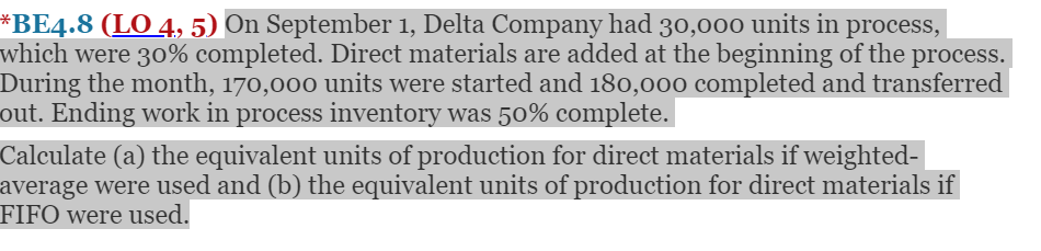 Solved *BE4.8 (LO 4, 5) On September 1, Delta Company had | Chegg.com