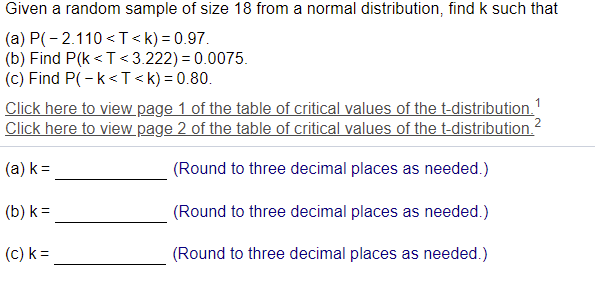 Solved Given a random sample of size 18 from a normal | Chegg.com
