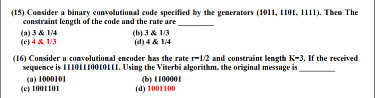 Solved 15) Consider A Binary Convolutional Code Specified By | Chegg.com