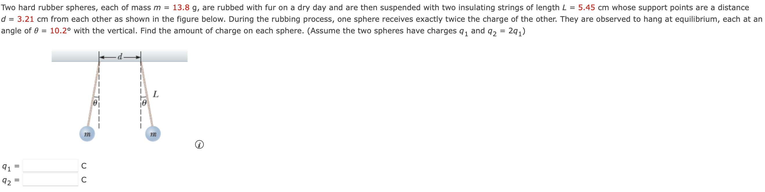 Solved angle of θ=10.2∘ with the vertical. Find the amount | Chegg.com