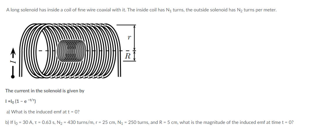 Solved A Long Solenoid Has Inside A Coil Of Fine Wire 