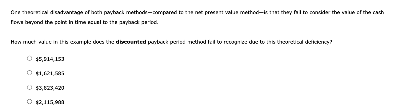 Solved 6. The payback period The payback method helps firms | Chegg.com