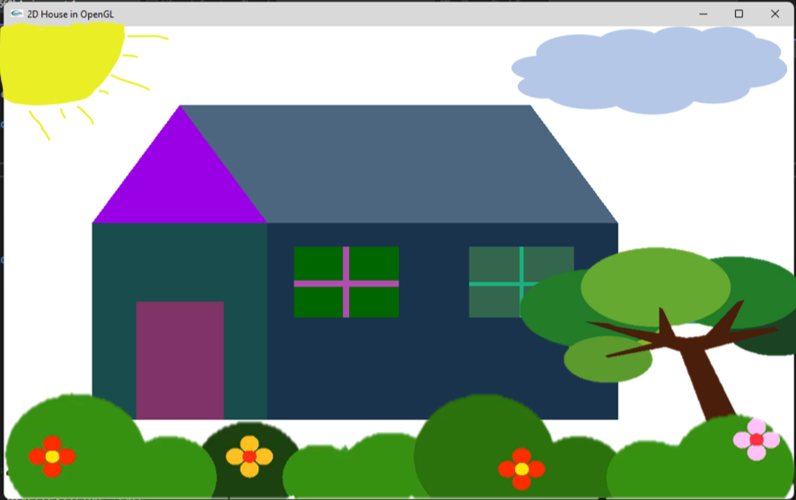 Solved OpenGL C++ help I really need help to add sun, cloud | Chegg.com