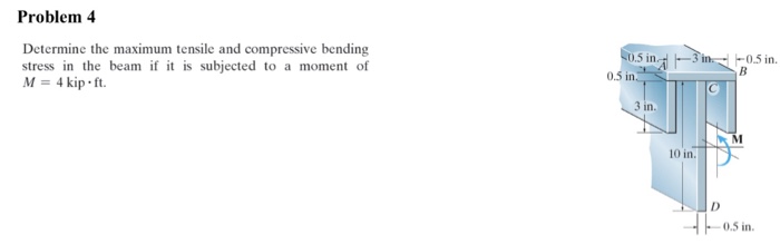 Solved Determine the maximum tensile and compressive bending | Chegg.com