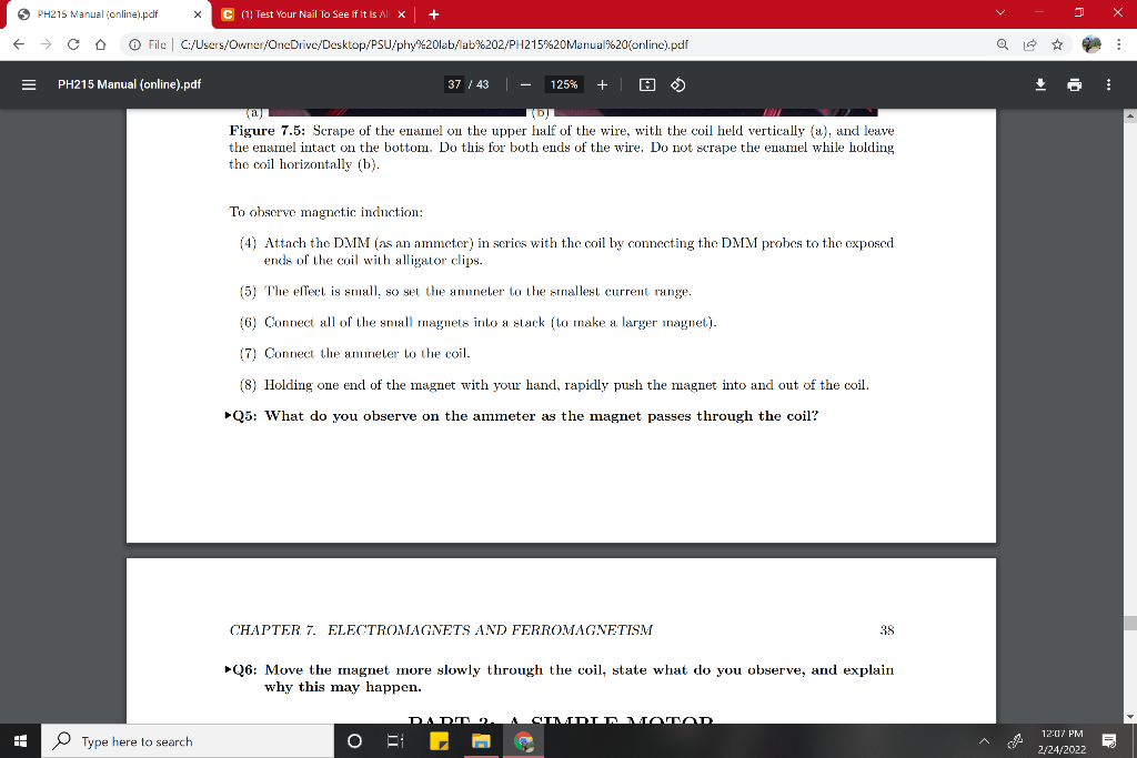 Solved S PH215 Manual (online).pdf X C (1 Test Your Nail To | Chegg.com