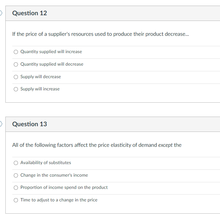 Solved Question 8 If supply decreases, what happens to the | Chegg.com