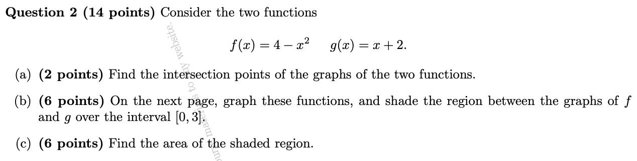 Solved Question 2 (14 points) Consider the two functions | Chegg.com