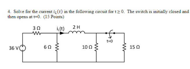 Solved 4. Solve for the current i,(t) in the following | Chegg.com