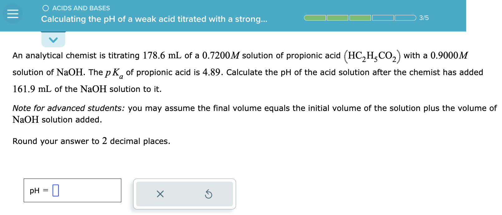 Solved An Analytical Chemist Is Titrating 178.6 ML Of A | Chegg.com