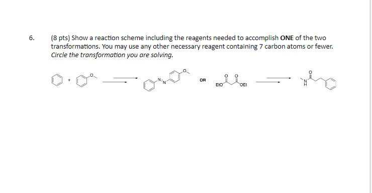 Solved 6 6. (8 Pts) Show A Reaction Scheme Including The | Chegg.com