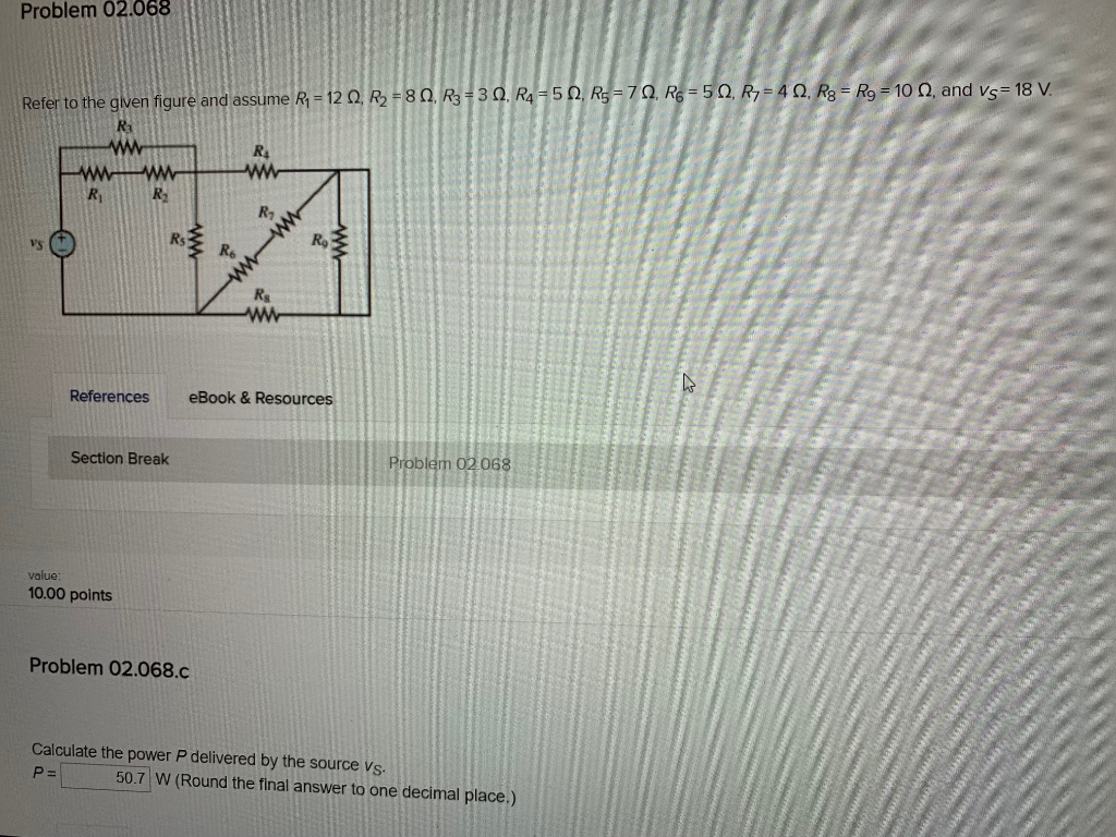 Solved Problem 02.068 Refer to the given figure and assume | Chegg.com
