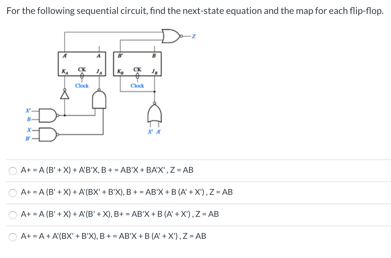 Solved For The Following Sequential Circuit, Find The | Chegg.com