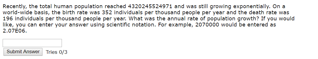 Solved Recently, the total human population reached | Chegg.com