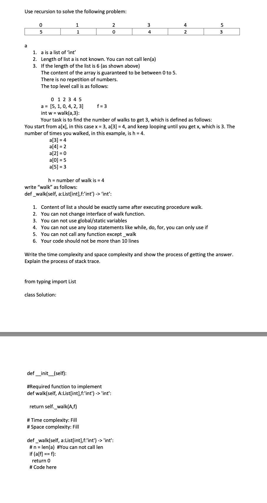 Solved Use Recursion To Solve The Following Problem: A 1. A | Chegg.com