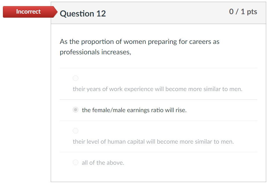 Solved Incorrect Question 12 0 1 Pts As The Proportion Chegg Com