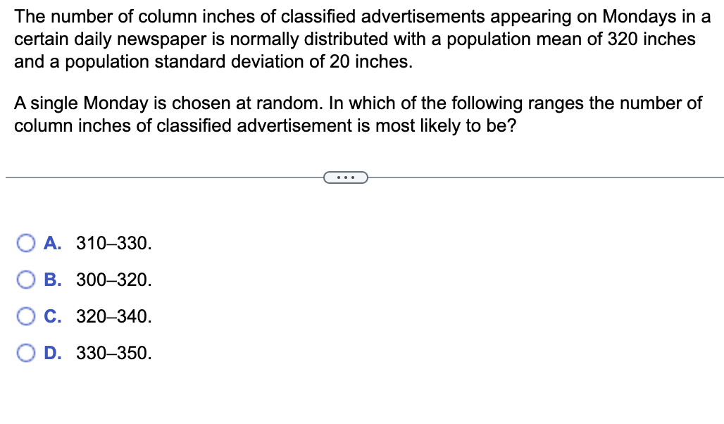 Solved The number of column inches of classified | Chegg.com