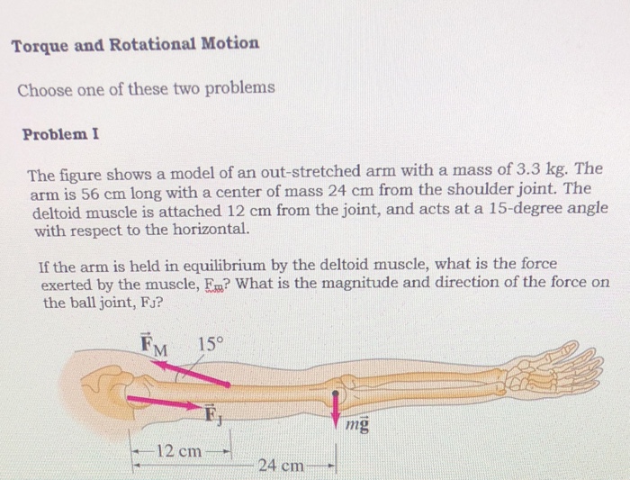 Solved Torque and Rotational Motion Choose one of these two | Chegg.com