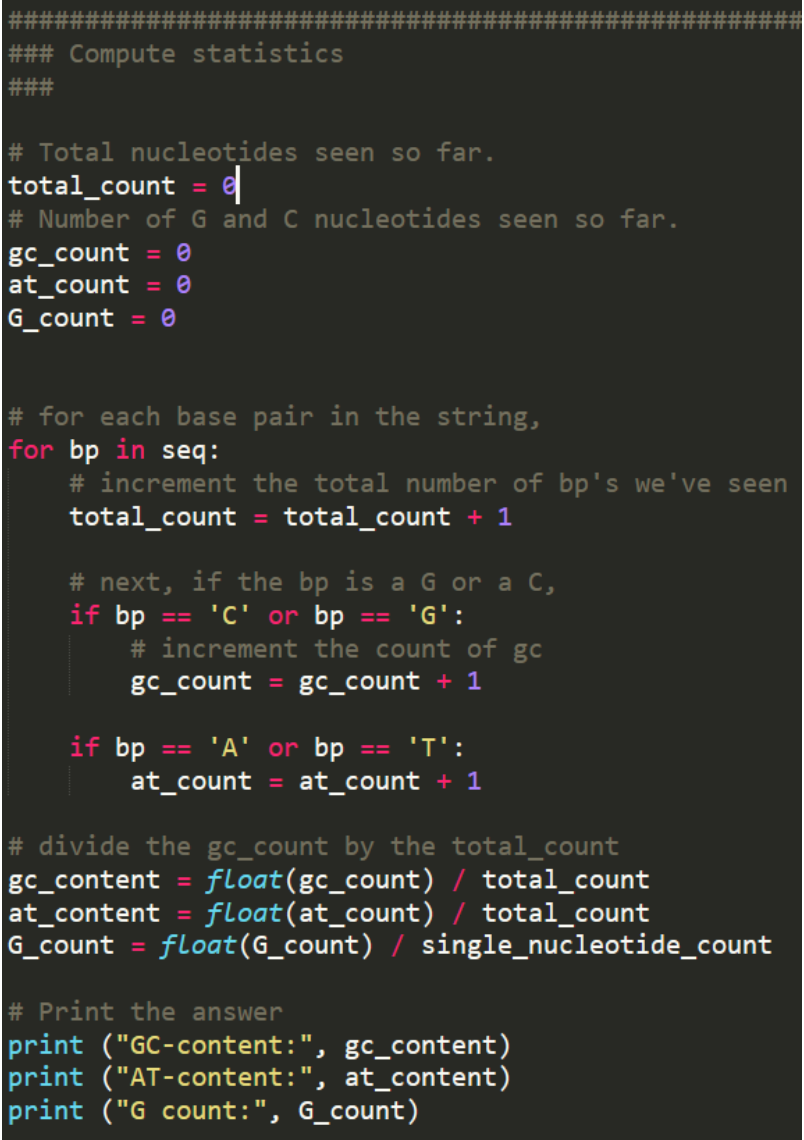 Solved how can I count the individual nucleotides with an | Chegg.com