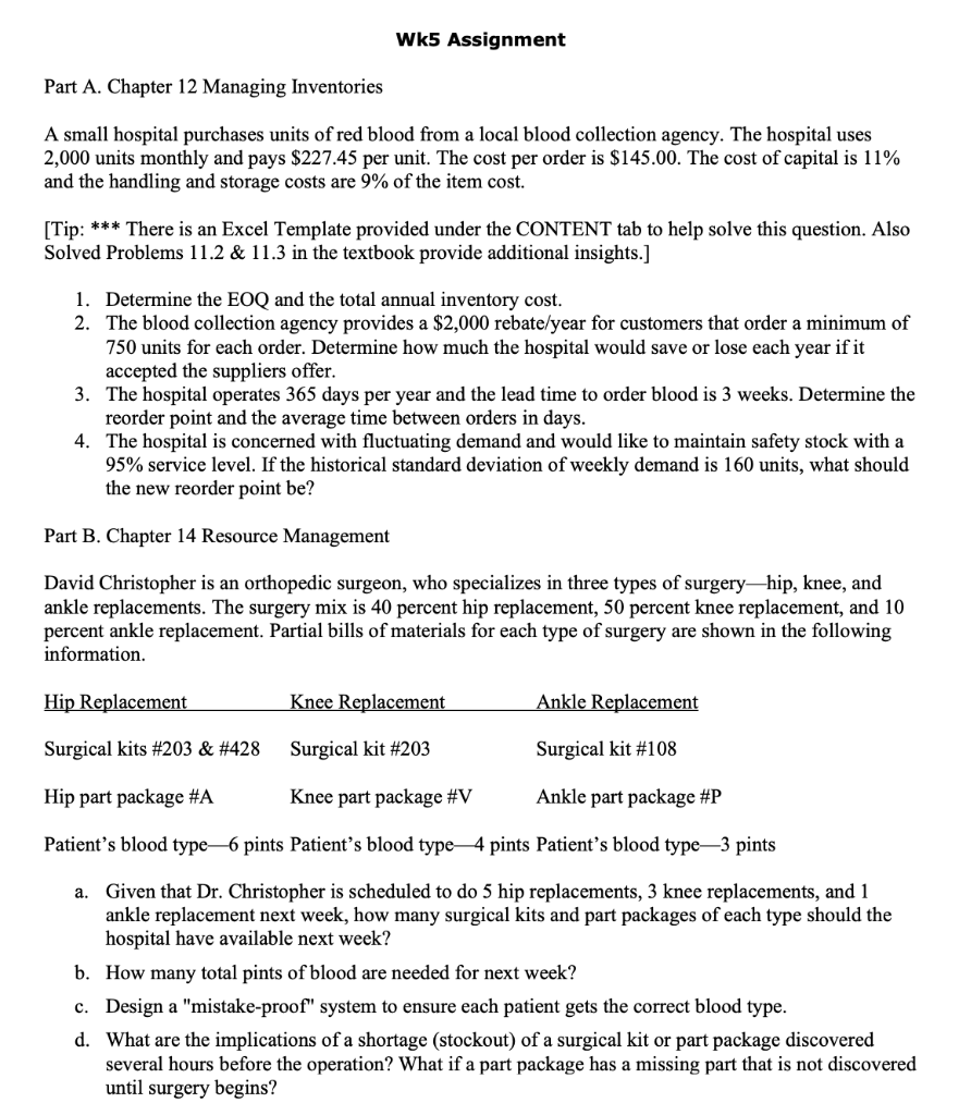 Solved Wk5 Assignment Part A. Chapter 12 Managing | Chegg.com