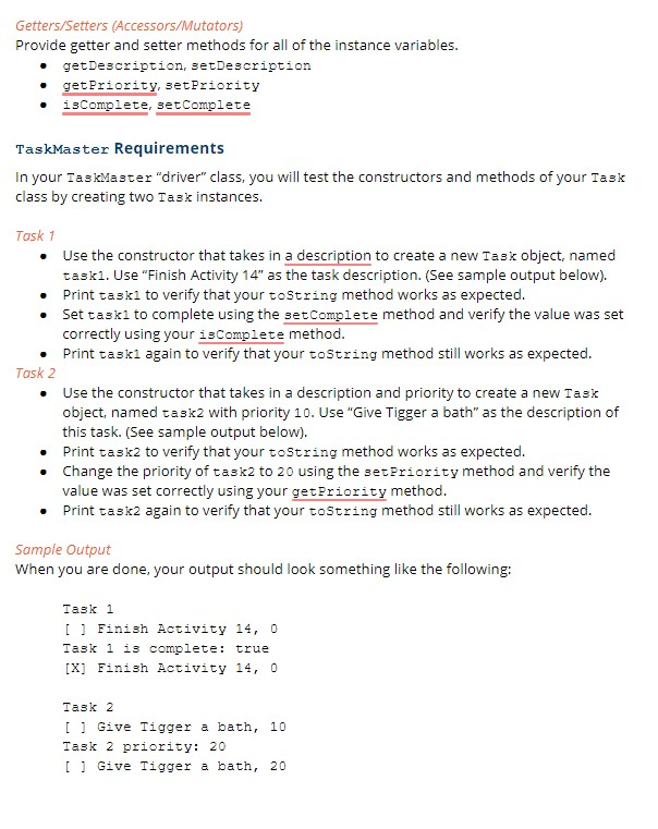 Solved Learning how to write classes in the JAVA | Chegg.com
