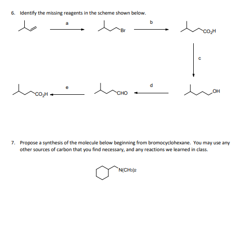 Solved 6. Identify the missing reagents in the scheme shown | Chegg.com