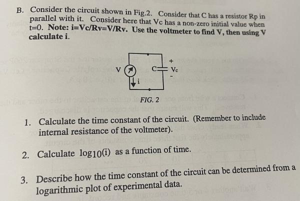 Solved A B. Consider The Circuit Shown In Fig.2. Consider | Chegg.com