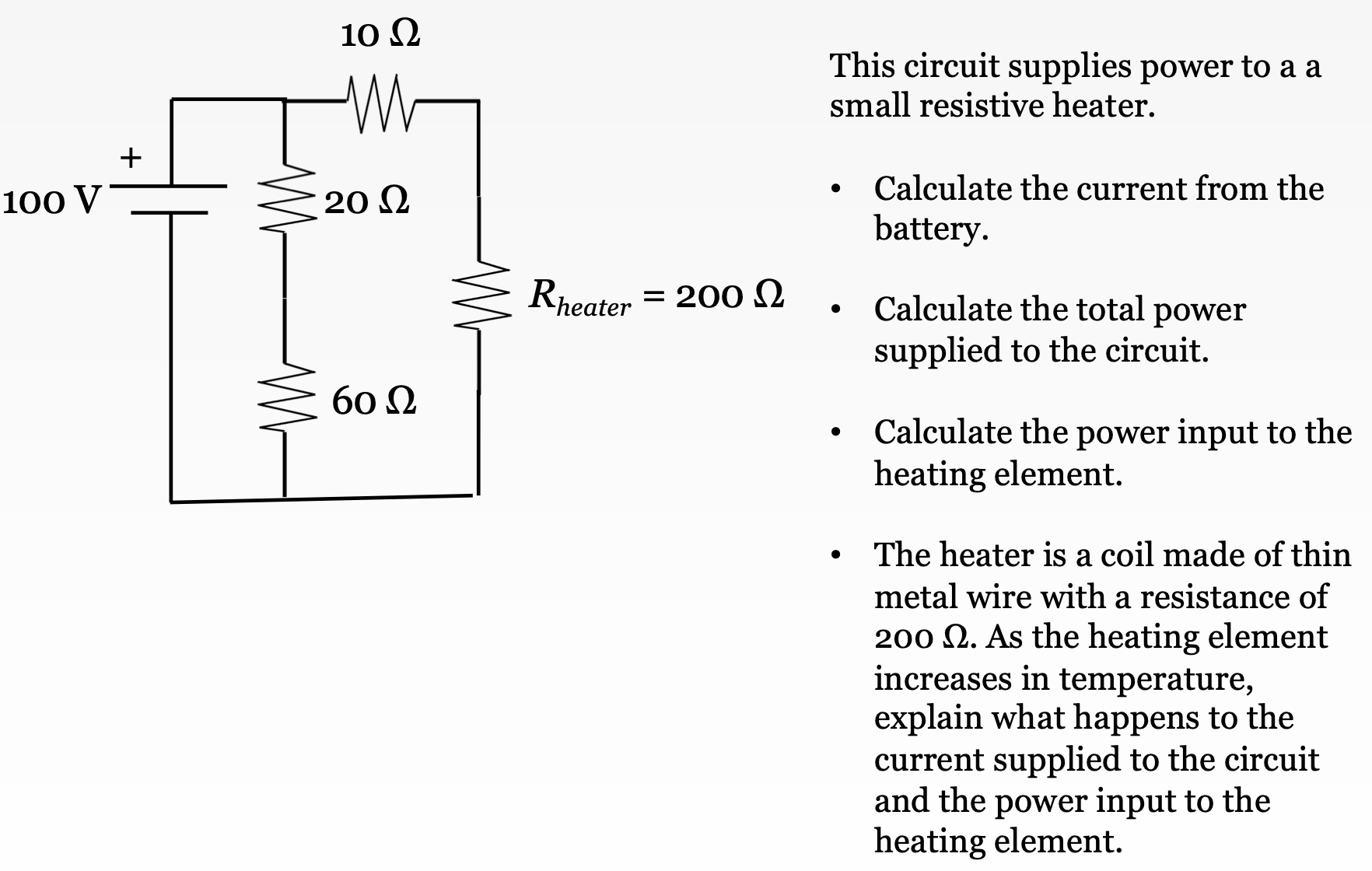 Solved This circuit supplies power to a a small resistive