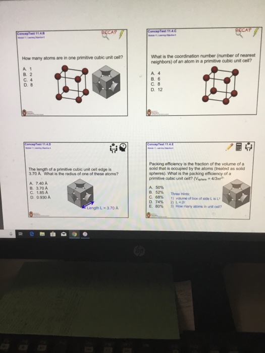 Solved ConcepTest 11 What is the coordination number (number | Chegg.com