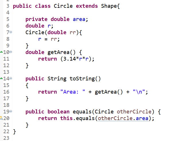 Solved [JAVA] 1) -Define Shape as an abstract class -Modify | Chegg.com
