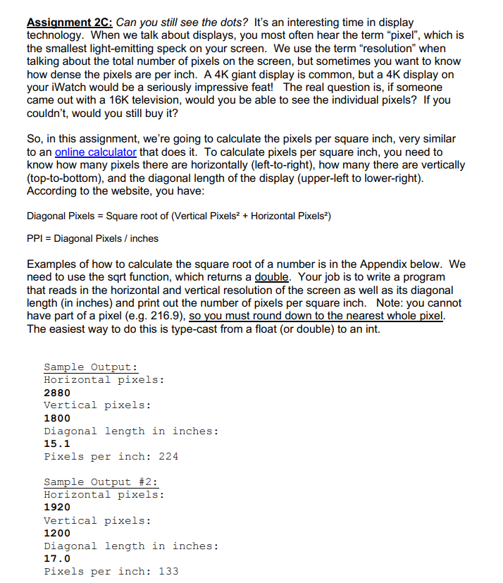 Solved Assignment 2C: Can you still see the dots? It's an | Chegg.com