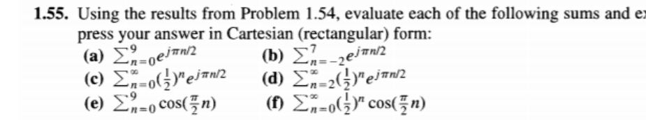 Solved 1.55. Using the results from Problem 1.54, evaluate | Chegg.com