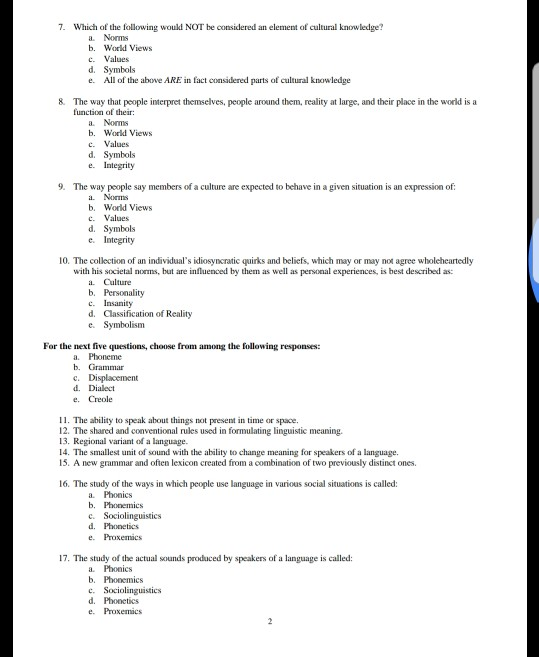 Anthropology Chapter 1 Review Quiz - SelinaCayden