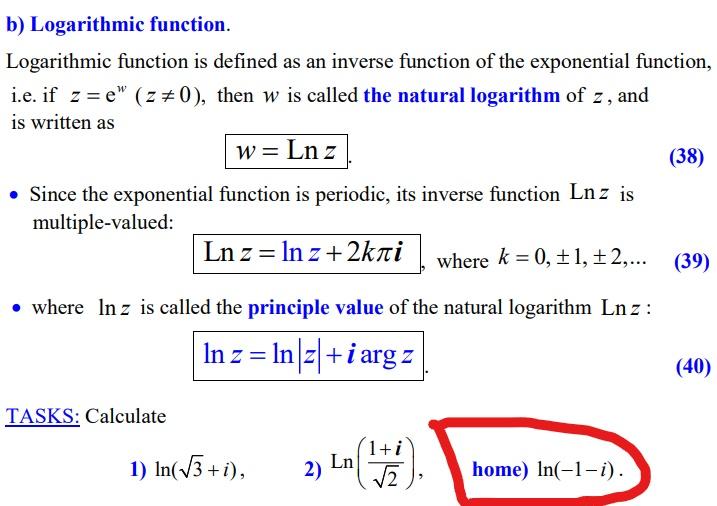 inverse logarithmic functions